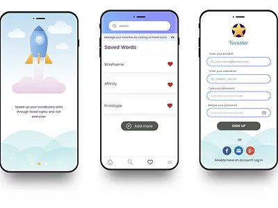 Vocabulary App app branding character clean design icon illustration illustrator ios logo minimal mobile type typography ui ux