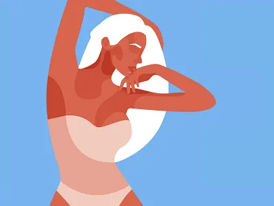 Sunbath adobe illustrator beach beauty body feminity graphic design illustration minimalism sunbath woman woman illustration