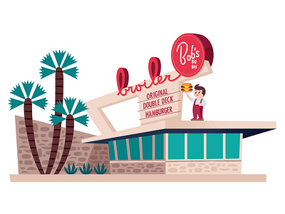 Bob's Big Boy branding california graphic design icon design illustration los angeles midcentury travel vector