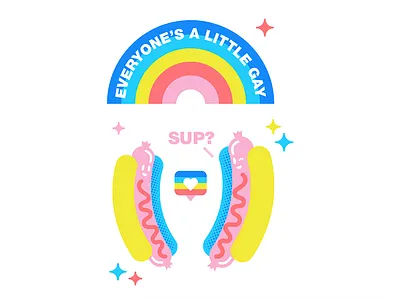 Sup? design hotdog illustration pride vector
