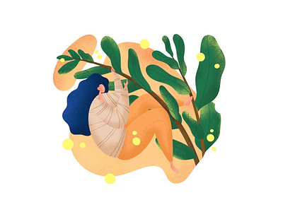 Nature characterdesign climb color fig freedom girl happiness illustration lights love nature savetheplanet yellow