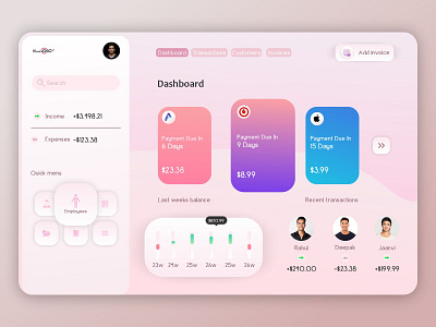 Innovative Invoice Dashboard App Design design graphic design ui ux