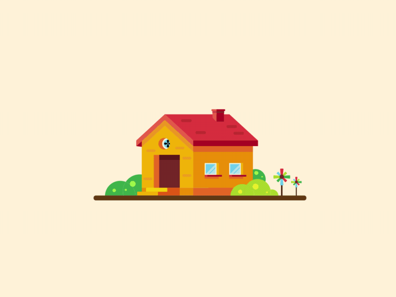 Flat House Digital Illustration & Animation animation animation 2d animation after effects animation design animation gif clean creative design digital illustration dribbble flat house graphic design illustration