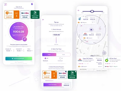 Bunkrapp fuel garage location loyalty program maps mobile app design mobile design mobile ui rewards