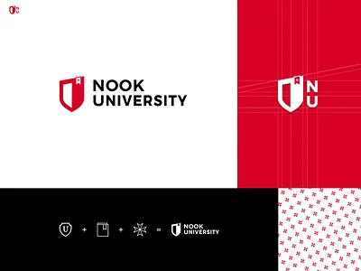 Nook University logo by Taron Badalian adobexd awesome book branding color concept cool education element graphic design icon logo logodesign malta mood pattern sheild university vibrant young