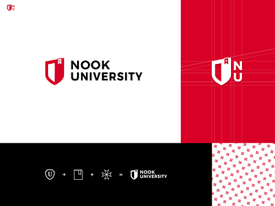 Nook University logo by Taron Badalian adobexd awesome book branding color concept cool education element graphic design icon logo logodesign malta mood pattern sheild university vibrant young