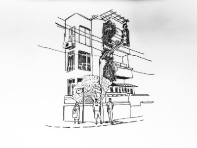 TLV CORNERS. City Life architecture art black white city city branding city illustration city life design graphic art graphic artist graphic design graphic studio illustration line art minimalism sketch street tel aviv urban design urban sketching
