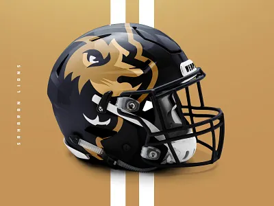 Saharan Lions Helmet brand branding design football illustration lion lion head logo mascot mockup render sport sports vector