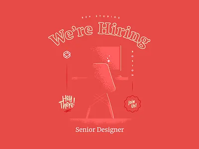 We're Hiring! badge boston designer hiring illustration job senior ui webdesign