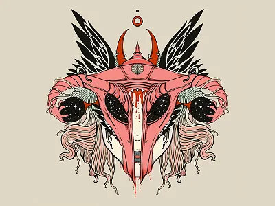 Shield Maiden Viking Helmet apple pencil artwork digital art drawing illustration illustrator ipad ipad art procreate strange strange art tshirt design vector vector art vector illustration