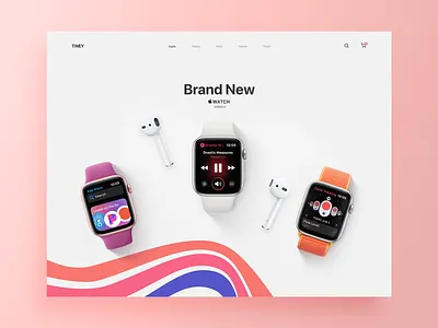 Online Smart Watch Store apple apple watch clean ios landingpage minimal product series smartwatch ui uiux ux web webdesign website design