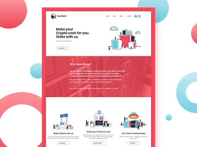 Hyperblocks Cryptocurrency | Website Design branding design homepage illustration interface shadow ui ux vector visual website websites