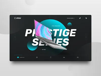 MSI – Prestige Series art black company creators design direction dribbble fly future laptop minimal style trend typography ui ux web website wip