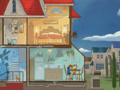 OG&E - Blueprints 2d 2d animation animation blueprint character character animation design home house illustration motion graphics portland