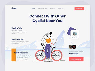 Book a ride Landing page cycling website following freelance landing page minimal design new and noteworthy popular pro ui uidesign ux uxdesign website design