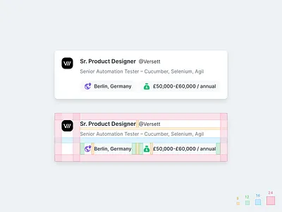 Card Spacing 8pt 8pt grid card spacing ui