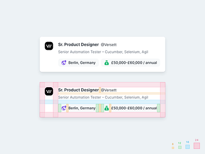 Card Spacing 8pt 8pt grid card spacing ui