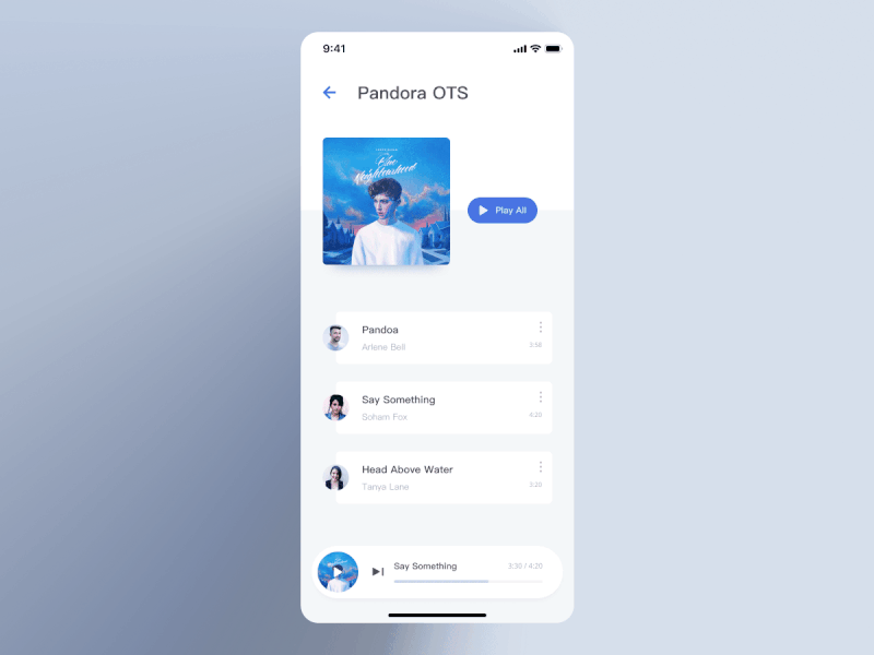 Music App Song Switch Concept animation app card design minimal mobile music music player player song switch ui ux white