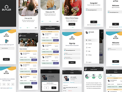 LifeStyle App android app booking branding design flat icon illustration ios material mobile app design mockup onboarding screens splash typography ui