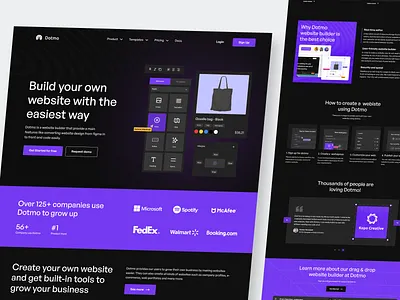 Dotmo - Web Builder Landing Page build builder cms component dark mode dev tool drag and drop elementor landing page no code page builder saas saas landing page web builder web development webflow website concept website creator websiter builder wordpress