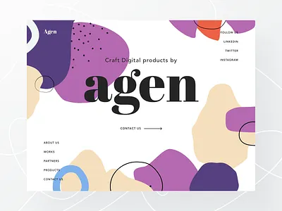 Header UI agency exploration Freebie agency team android animation app branding debut shot trendy 2019 design freebie illustration ios minimal minimalism mobile shapes marketing landing page sketch xd photoshop figma typography ui ui8 kit design ux web