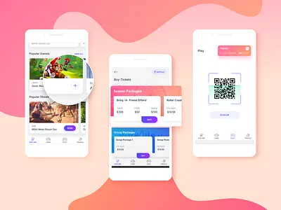 Semnox amusement park app app design arcade branding business design entertainment illustration mobile app mobile design mobile ui netbramha ui uk usa user experience user interface userinterface ux