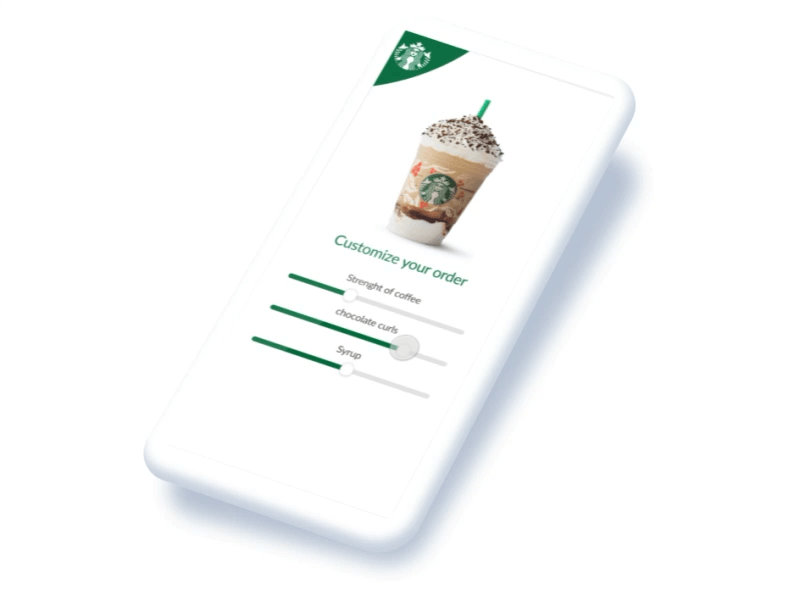 Product customization animation artificial intelligence artificialintelligence chatbot product customization slider starbucks