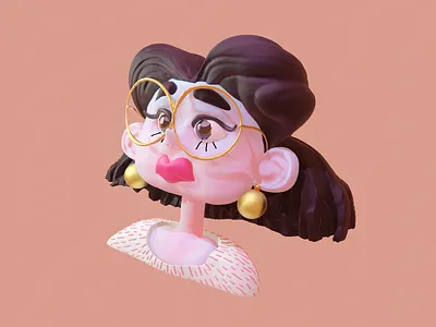 Perplexed Person 3d art blender character design colorful design drawing glasses illustration jewelry oculus medium oculus rift sculpture virtual reality woman