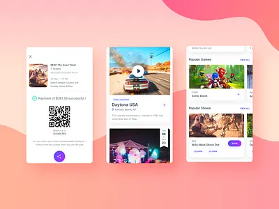 Semnox - Mobile App Design amusement park app app design arcade branding business design event app events games mobile app mobile design mobile ui netbramha payment ui usa user experience userinterface ux