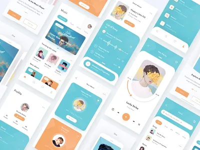 Music App album app audio card clean design mobile music play playlist podcast profile spotify streaming video