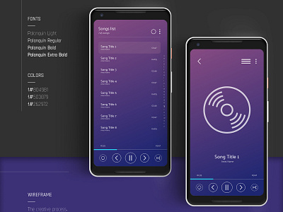Music Player Design Concept color design figma minimal ui ux
