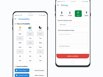 Availability - Pricing Screen branding design dribbble illustration mobile app ui ui ux ux web app