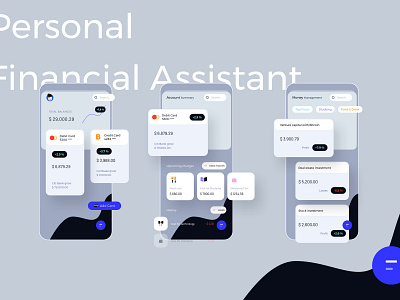 Personal Financial Assistant Light Mobile Ui Kit assistant balance bank card cost credit debit finance financial light mobile money personal uikit