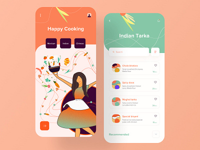 Cooking App app card class clean design cookbook cooking food food app food delivery app illustration ios learning app mobile app design product design recipe app recipe book recipes restaurant ui ux vector