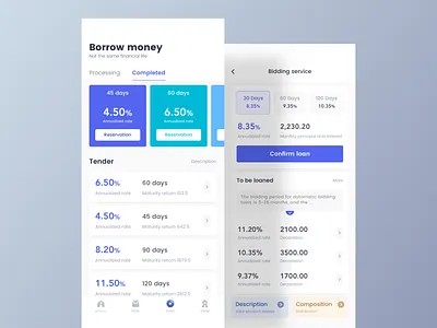 Financial 4 card clean financial loan page