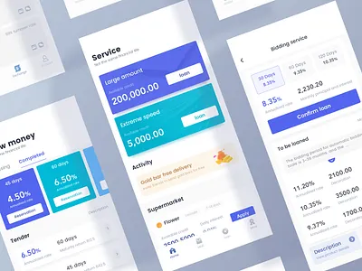 Financial 5 card clean financial loan page