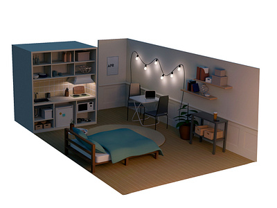Cribz 3d 3d art 3d lighting 3denviroment 3dmodelling arnold renderer autodesk maya digital art low poly photoshop stylized