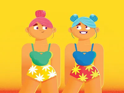 color study 2d animation adobe illustrator art artwork cartoon character character design colorful creative girl girl illustration girls illustration illustrator summer summertime swimsuit vector women women in illustration