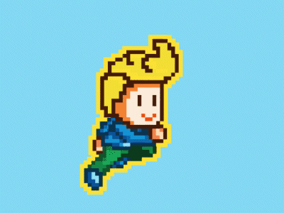 Energy Up Character 8 bit art 8bit animation energy power vector
