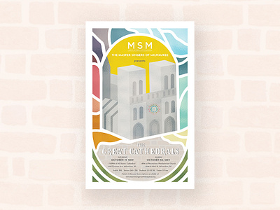 Master Singers of Milwaukee cathedral choir church freelance glass marketing material master singers of milwaukee milwaukee notre dame paris poster poster design singers stained glass texture wisconsin