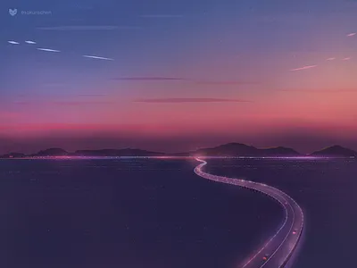 Hong Kong Zhuhai Macao Bridge dark illustration innn vector