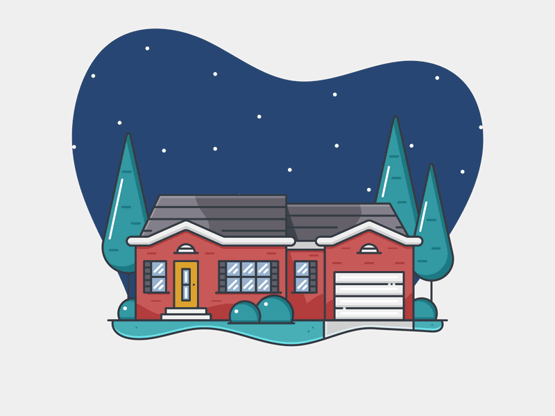 House home house house illustration household night stars timelapse trees yard