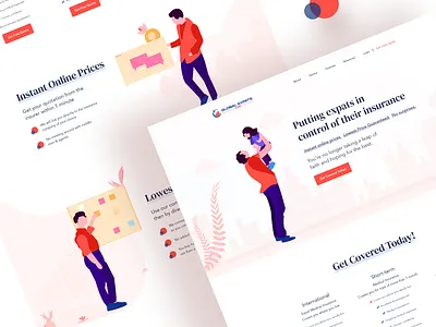 GlobalExpats Insurance Web UI Design color design illustration insurance insurance company interface landing money ui ux web