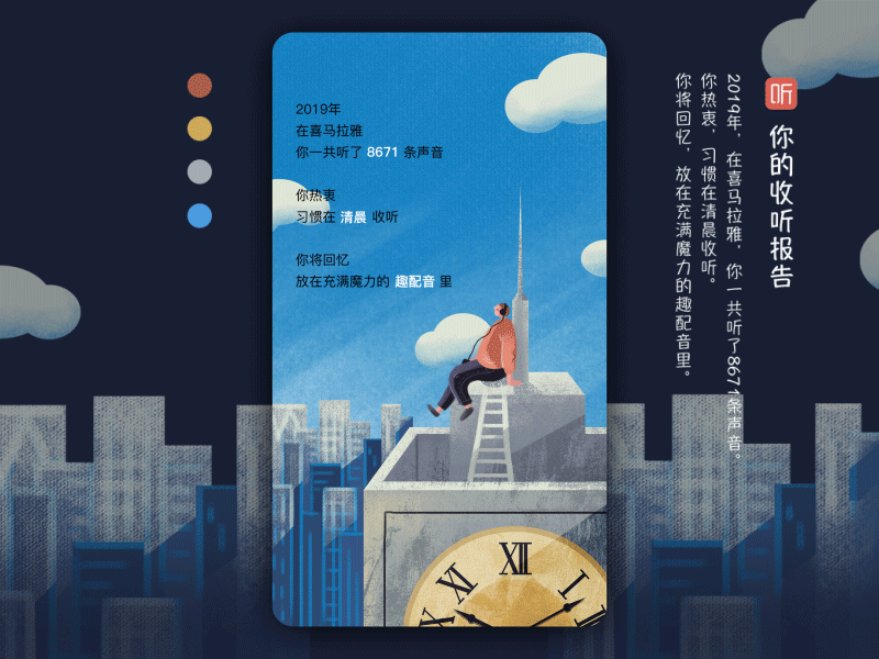 H5-Your listening Report2 animation h5 illustration mobile web ui