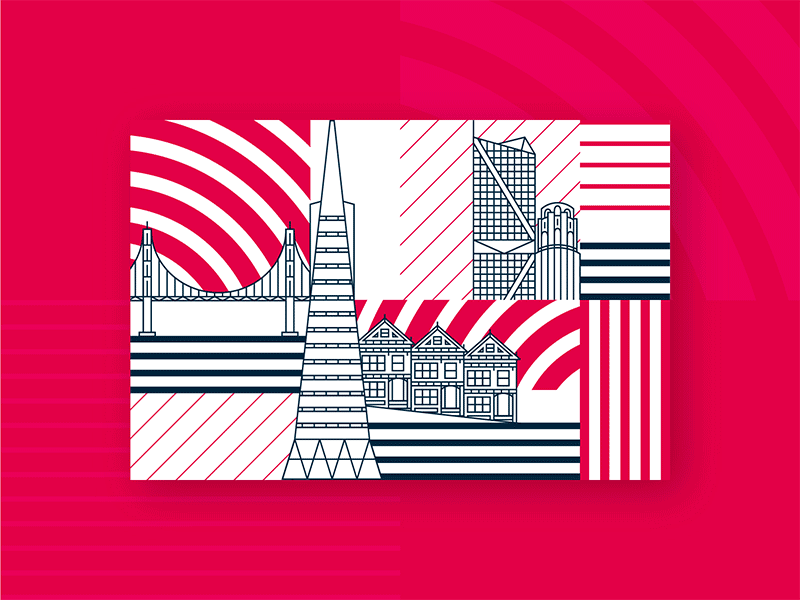 Safety Summit Illustrations atlanta branding chicago city colors design drawing event grid houston identity illustration layout line pattern san francisco summit system vector