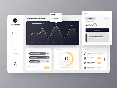 Team daemon-data visualization-home app application black data data visualization design ui ux yellow