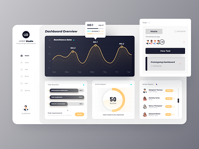 Team daemon-data visualization-home app application black data data visualization design ui ux yellow