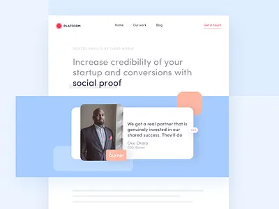 Increase credibility of your startup with social proof app blog clean interface socual proof testimonial ui ux website