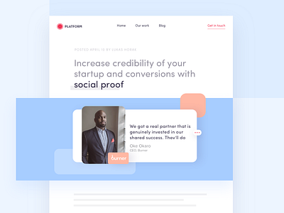 Increase credibility of your startup with social proof app blog clean interface socual proof testimonial ui ux website