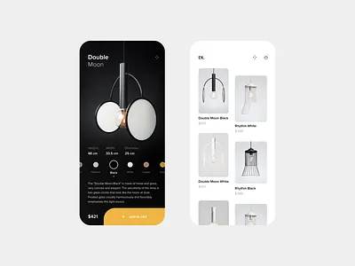 eCommerce Lamp App android app app concept app design ecommerce ios app lamp lamps lamps store minimal mobile